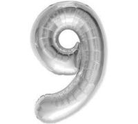 40cm Air Remplissez Nombre 9 feuille d'argent ballon (vendu non gonflé) argent G