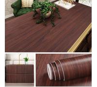 40CMX5M Papier Adhésif pour Meuble Bois Papier Peint Bois de Noyer pour Porte Table Chambre Bureau Cuisine Salon Armoire Placard
