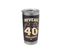 40ème anniversaire homme femme 40 ans 1986 déco drôle cadeau Gobelet isotherme en acier inoxydable double paroi