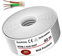 40m de câble électrique pour locaux humides Câble sous gaine NYM-J 4x4 mm² Câble électrique