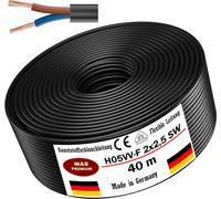 40m de câble flexible en plastique H05VV-F 2x2,5 noir Câble flexible pour appareils