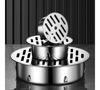 40mm-200mm Siphon De Sol En Acier Inoxydable, Couvercle De Grille Rond Anti-Blocage Rond, Crépines De Vidange De Balcon, Pour Utilisation Dans La Cour Extérieure(40mm/1.6in)
