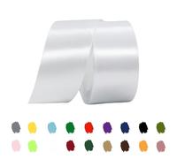 40mm Blanc Rubans pour emballage cadeau 22 mètres Rubans Satin, Blanc Satin Ruban Roll pour Polyester Ruban pour Bouquet de Fleurs,Couture,Nœuds,Gâteau,Décorations de Mariage Satins Décor