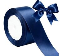 40mm Bleu foncé Rubans pour emballage cadeau 22 mètres Rubans Satin, Bleu foncé Satin Ruban Roll pour Polyester Ruban pour Bouquet de Fleurs,Couture,Nœuds,Gâteau,Décorations de Mariage Satins Décor