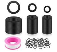 40PCS Joint Plat Caoutchouc 1/2" 3/4" 1" avec 30 Joint Torique pour Robinet | Rondelle Caoutchouc Noir, Joint Robinet pour Plomberie, Pommeau de Douche, Tuyau de Douch, Siphon Lavabo