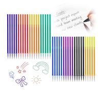 40Pcs Mines de Rechange Effaçables 0,7 mm Compatible avec Legami, Encre Gel Thermosensible Multicolore, Hauteur 13 cm, Kit Réservoirs de Rechange Pratiques pour Stylo