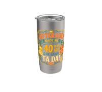 40th Birthday Tropical Vintage 1986 40 Years Old Men Women Gobelet isotherme en acier inoxydable double paroi