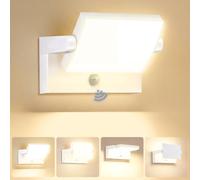 40W Appliques Murales LED avec Détecteur de Mouvement avec panneau LED pivotant à 350°Blanc Applique Exterieur 4000Lm Projecteur LED 3000K Blanc Chaud Applique Intérieur étanche IP65