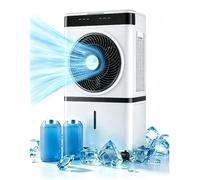 40W Climatiseurs Portables, 14L Climatiseurd'eau avec Télécommande, 3 Vitesses, Minuterie 12H, fourni avec cristaux de glace