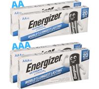 40x piles lithium Energizer SET 20x AA Mignon + 20x AAA Micro