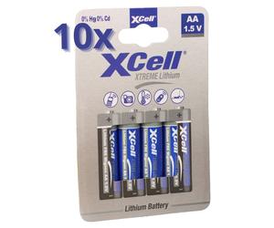 40x XTREME pile lithium AA Mignon FR6 L91 XCell 10x 4er Blister