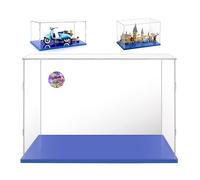 40x20x30 Vitrine pour Lego Fontaine de Trevi 21062,Vespa 10298,75953,42179 | pour 60414 76388 43207,Transparent Acrylique,Antipoussière,Facile Installer,Base Bleue