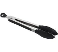 Fackelmann 41118 Pince barbecue, pince multifonctions, pince de cuisine, pince à spaghettis, Acier Inoxydable, Noir, Gris, 27 x 3,3 cm