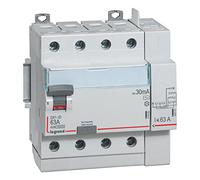 Legrand Interrupteur différentiel DX3 ID tétrapolaire 63A type AC 30 mA départ haut 5 modules