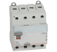 411664 Legrand Interrupteur différentiel tétrapolaire 25A type AC 300mA - 4 modules
