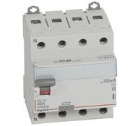411665 Legrand Interrupteur différentiel tétrapolaire 40A type AC 300mA - 4 modules - Bornes alignées
