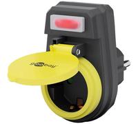 Goobay Fiche à contact de protection 1 compartiment Noir/Jaune