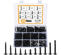 415 Pièces Autoperceuses, Vis à Tête Ronde, Vis à Tête Cylindrique Cruciformes en avec Queue de Forage, pour Métal Fixation en Bois en Tôle - M4,2/M4,8