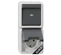 417630 4010337092483 Commutateur combiné vertical Arrêt/changement AP Gris Gira