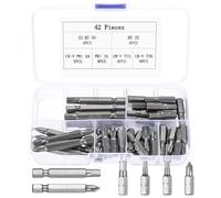 42 Pcs Embouts de Vissage, Embout Torx Embout PH Tournevis de Precision, H5 PH1 T15 T20 Bits, Embouts étoilé de Sécurité de Précision, Jeu d'embouts Torx à Tige Hexagonale 1/4"