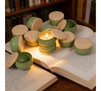 42 pièces Ensemble de bocaux à bougies de qualité supérieure, comprenant des couvercles de et des autocollants de mèche - Fabrication de bougies DIY, design floral, décoration d'intérieur, contenants 