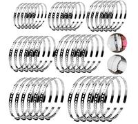 42 Pièces Pince a Collier de Serrage pour Tuyau Inox, Réglable Colliers de Durite Serrage Acier Métallique, Sans Vis Collier de Serrage Tuyau, pour Tuyau D'eau, Câble, etc (Acier inoxydable)