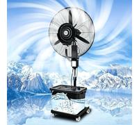 42L Ventilateur Brumisateur Grand Format, Réservoir, 3 Vitesses Réglables Ventilateur sur Pied, Oscillation 90°, Hauteur 160-200cm, Refroidissement Extérieur pour Patio, Atelier, Serre (φ 71cm)