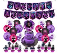 42Pcs Mercredi Ballon Décoration Anniversaire Mercredi Addams Cake Topper Decoration Anniversaire Addams Family Fournitures [t4499]