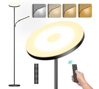42W LED Lampadaire Dimmable, 4000LM Super Lumineux Lampadaire sur Pied Salon avec Liseuse Lampe, 2700K-6500K Intensité Variable en Continu, Télécommande et Contrôle Tactile pour Chambre et Bureau