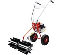 43 CCM, aspirateur à essence pour nettoyage de surfaces, balai-aspirateur pour l'extérieur, nettoyeur à brosses en nylon, machine pour le nettoyage de surfaces en gazon synthétique et pour l'enlèvemen