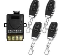 433Mhz Télécommande sans fil Interrupteur AC 220V 230V 30A Relais Récepteur et 4 émetteurs Radio Control pour pompe à eau légère