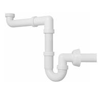 4395023 Schläfer | Siphon universel 1"1/4 pour éviers - sortie diam40mm, set de siphons en plastique S, drain d'évier autonettoyant peu encombrant 1 cuve Évier à raccordement unique