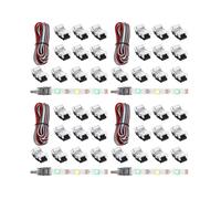 44 Pièces Connecteurs de Bande LED Réglables à 3 Broches Connecteurs de Lumière de Bande LED 10Mm Borne de Connecteur de Bande LED pour WS2811