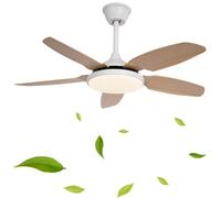 44" Ventilateur Plafond Avec Lumiere Télécommande 6 Vitesses Réversible Salon Lustre Ventilateur De Plafond Commande Murale Sans Fil LED Dimmable Smart Grands Plafonnier Ventilateur Cuisine Chambre