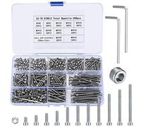 440 Pièces vis six pans creux M3 en inox, assortiment vis et écrous | Boulons à tête cylindrique métriques, robustes pour montage, réparation et bricolage