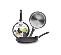 IBILI - Poêle à crêpes Natura, 28 cm, Aluminium, Antiadhésif style pierre, Compatible avec l’induction