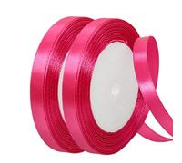 44m Ruban de Satin Fuchsia 10mm pour Cadeau, Bouquet Mariage, Couture, Nœuds, Noel, Artisanat, Voitures, Gâteau, Décoration de la Maison