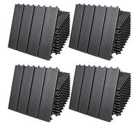 44x Dalles de jardin clipsables en bois composite WPC anthracite 30x30cm Revêtement de sol extérieur