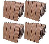 44x Dalles de jardin clipsables en bois composite WPC terracotta 30 x 30cm Type classique Revêtement de sol extérieur
