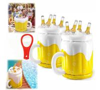 45 * 45 Cm Grand Refroidisseur Gonflable Tasse Bière Refroidisseur De Boissons Fête Ouvre-Bouteille Boissons Piscine D'Été Bac Refroidissement Seau Glace Fêtes Piscine Pique-Nique Camping(2Pcs)