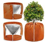 45×50CM Protection Pot de Fleur Hiver, Protege Pot Exterieur Sac Antigel | 2PCS Housse Hivernage Plante en Pot Réutilisable, Protection Hivernale avec Fermeture Éclair et Cordon de Serrage