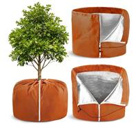 45×50CM Protection Pot De Fleur Hiver, Protege Pot Exterieur Sac Antigel | 2PCS Housse Hivernage Plante En Pot Réutilisable, Protection Hivernale Avec Fermeture Éclair Et Cordon De Serrage