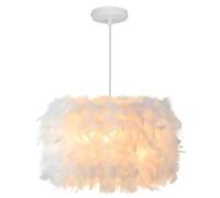 45 cm/17,9 pouces lampe à suspension en plumes plafonnier élégant abat-jour en plumes lustre plafonnier luminaire suspendu pour salle à manger, salon, chambre à coucher