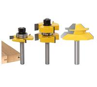45 Degrés Verrouiller Mitre Routeur Bit + Mèche de Langue + Fraise à Rainurer [ 8mm ], Fraise à Bois pour Outils de Menuiserie