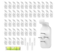 45 Pcs Crochet Cadre Mural，Accroche Tableau Sans Percer，Crochets Muraux | Tableau Decoration Murale Blancs，Accroche Cadre Sans Percer Pour Tableaux, Comprenant 5 Barres Suspension Et 1 Niveau À Bulle