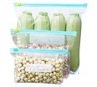 45 Pièces Sac Congelation Zip Reutilisable,3 Tailles Sachet Congelation | Matériau PE Sac de Conservation Alimentaire Ziplock Bag,Sachet Congelé Reutilisable Zip pour Légumes,Collations,Viandes