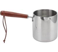 450 ml récipient de fonte à induction en acier inoxydable 304 avec poignées en bois - Ø 8,5 cm | Casserole à manche multifonctionnelle Pot à sauce Pot à lait Bol de fonte | Chocolat Huile Beurre Pot d