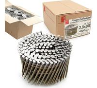 4500pcs Clous en rouleau 16° 2,8 x 80mm acier non galvanisé tige annelée, reliés fil pour cloueur pneumatique, cloueuse, pistolet à clou, bois, palettes, clôtures, coffrages
