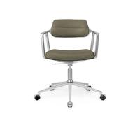 Vipp 453+ / Vipp453+ Swivel Chair chaise pivotante Vipp Bosco cuir vert / cadre en aluminium poli avec roulettes - 5705953212771