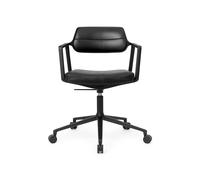 453 Pivotant+ Chaise Pivotante à Roulettes Noir/ Cuir Noir